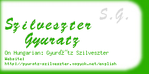 szilveszter gyuratz business card